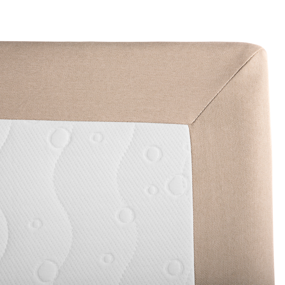 Letto Boxspring in Tessuto Beige con Materasso a Molle 180 x 200 cm