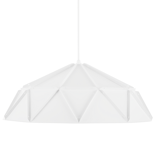 Lampadario in Metallo di colore Bianco con Paralume Semicircolare Design Industriale Moderno