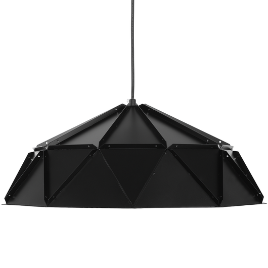 Lampada a Sospensione in Metallo Nero Forma Geometrica 1 Luce Moderna