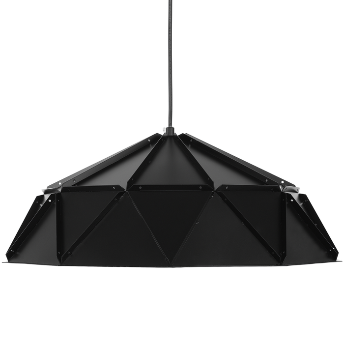 Lampada a Sospensione in Metallo Nero Forma Geometrica 1 Luce Moderna