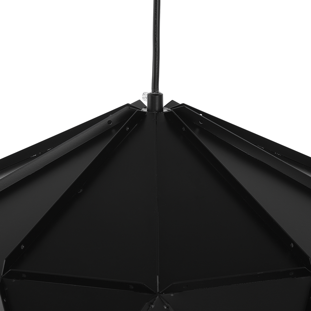 Lampada a Sospensione in Metallo Nero Forma Geometrica 1 Luce Moderna