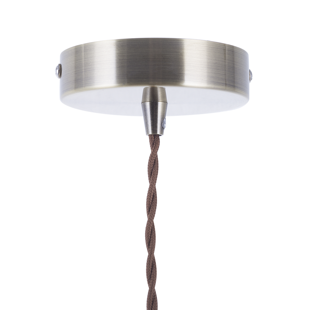 Lampada a Sospensione lampadario Industriale in Metallo Ottone Vetro Trasparente