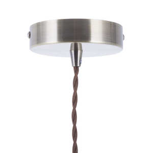 Lampada a Sospensione lampadario Industriale in Metallo Ottone Vetro Trasparente