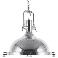 Lampada a Sospensione in Metallo Argento Cromato Task Illuminazione Industrial