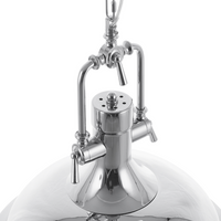 Lampada a Sospensione in Metallo Argento Cromato Task Illuminazione Industrial