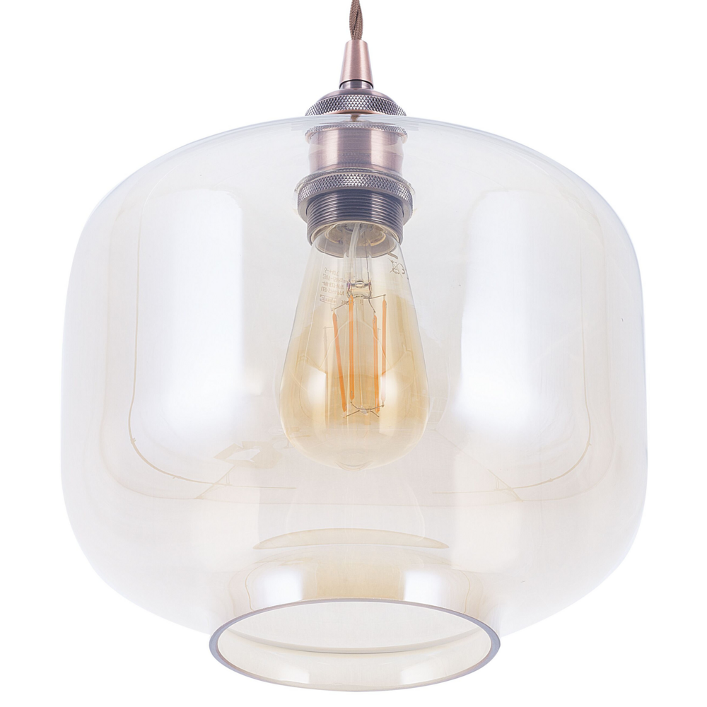 Lampada a Sospensione in Vetro Trasparente Luce Industrial