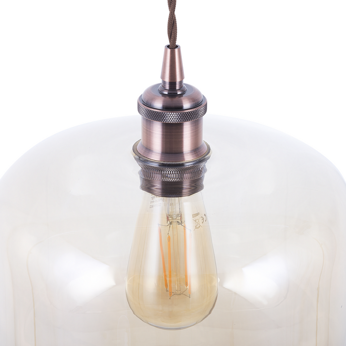 Lampada a Sospensione in Vetro Trasparente Luce Industrial