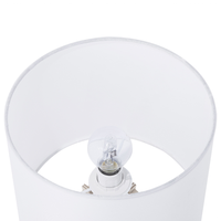 Lampada da Tavolo Legno Chiaro e Paralume Bianco Contemporanea