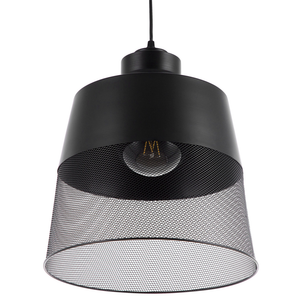 Lampada a Sospensione lampadario di Design Industriale Vintage in Rete Metallica Nera