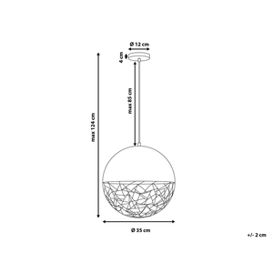 Lampada a Sospensione Globo 1 Luce Lampada dorato Quadro Moderno