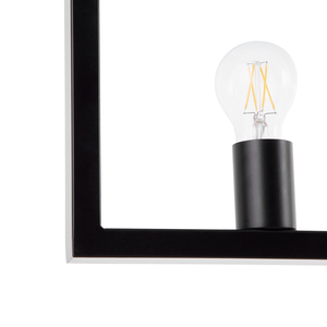 Lampada a Sospensione a 5 Luci in Metallo Nero Stile Industriale Rettangolare