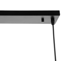 Lampada a Sospensione a 5 Luci in Metallo Nero Stile Industriale Rettangolare