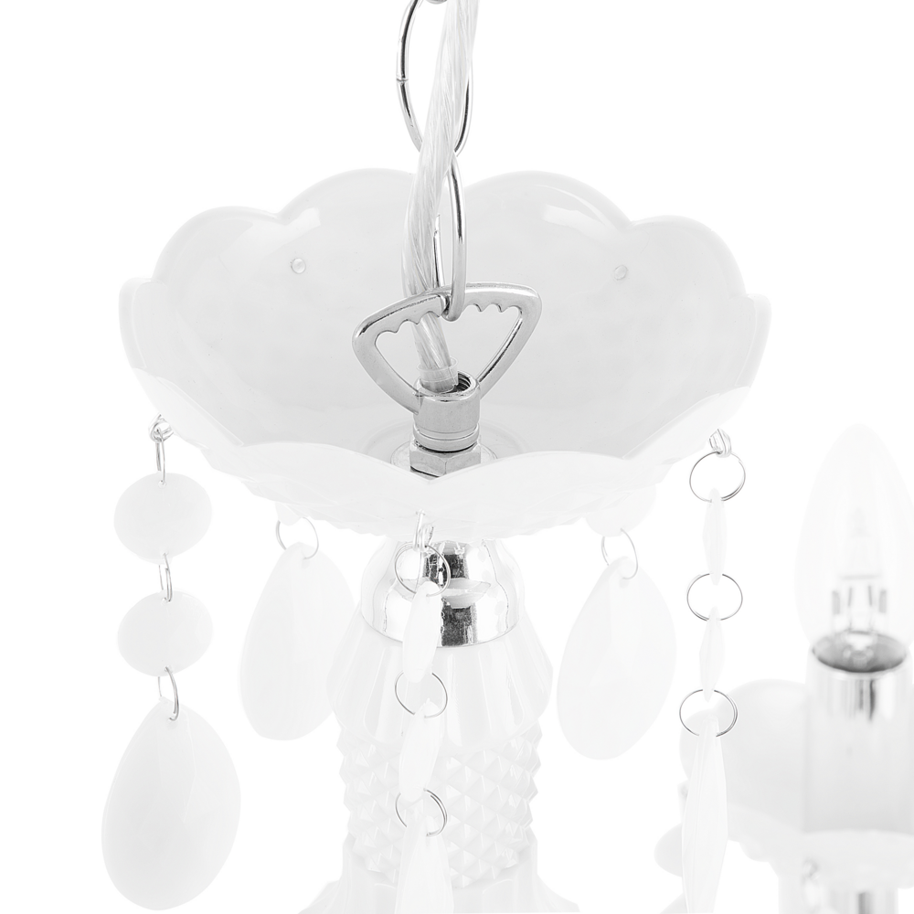 Lampadario Cristallo Bianco 6 Lampadine Glamour Soggiorno Camera da Letto