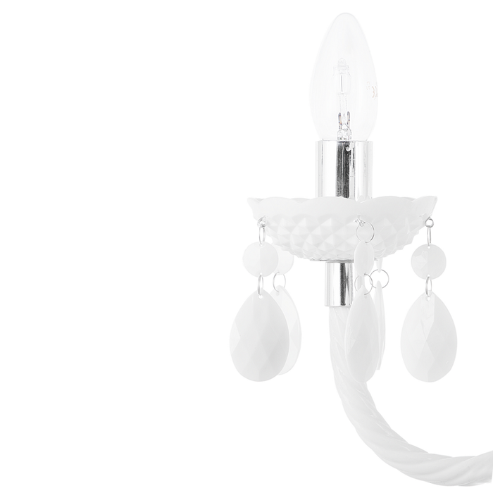 Lampadario Cristallo Bianco 6 Lampadine Glamour Soggiorno Camera da Letto