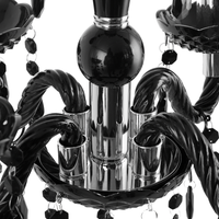 Lampadario Nero con Cristalli 4 Luci Glam illuminazione moderna