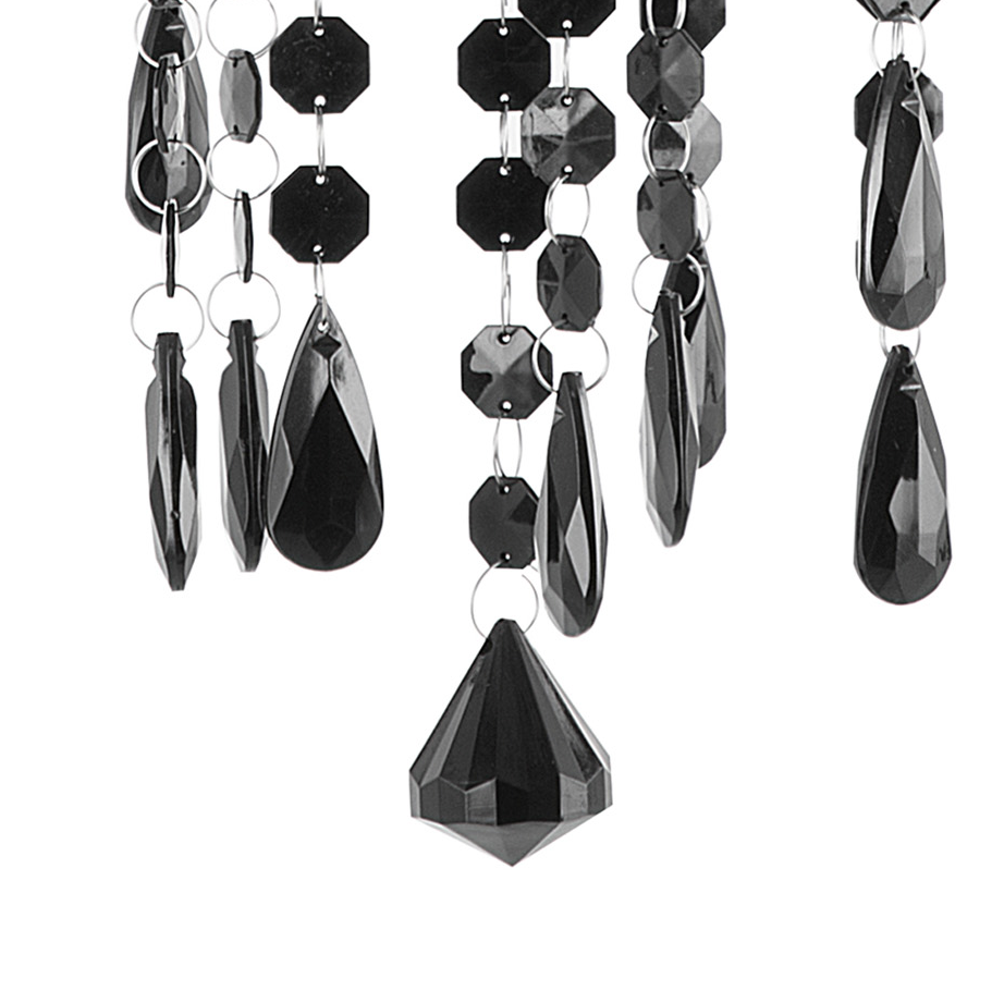 Lampadario Nero con Cristalli 4 Luci Glam illuminazione moderna