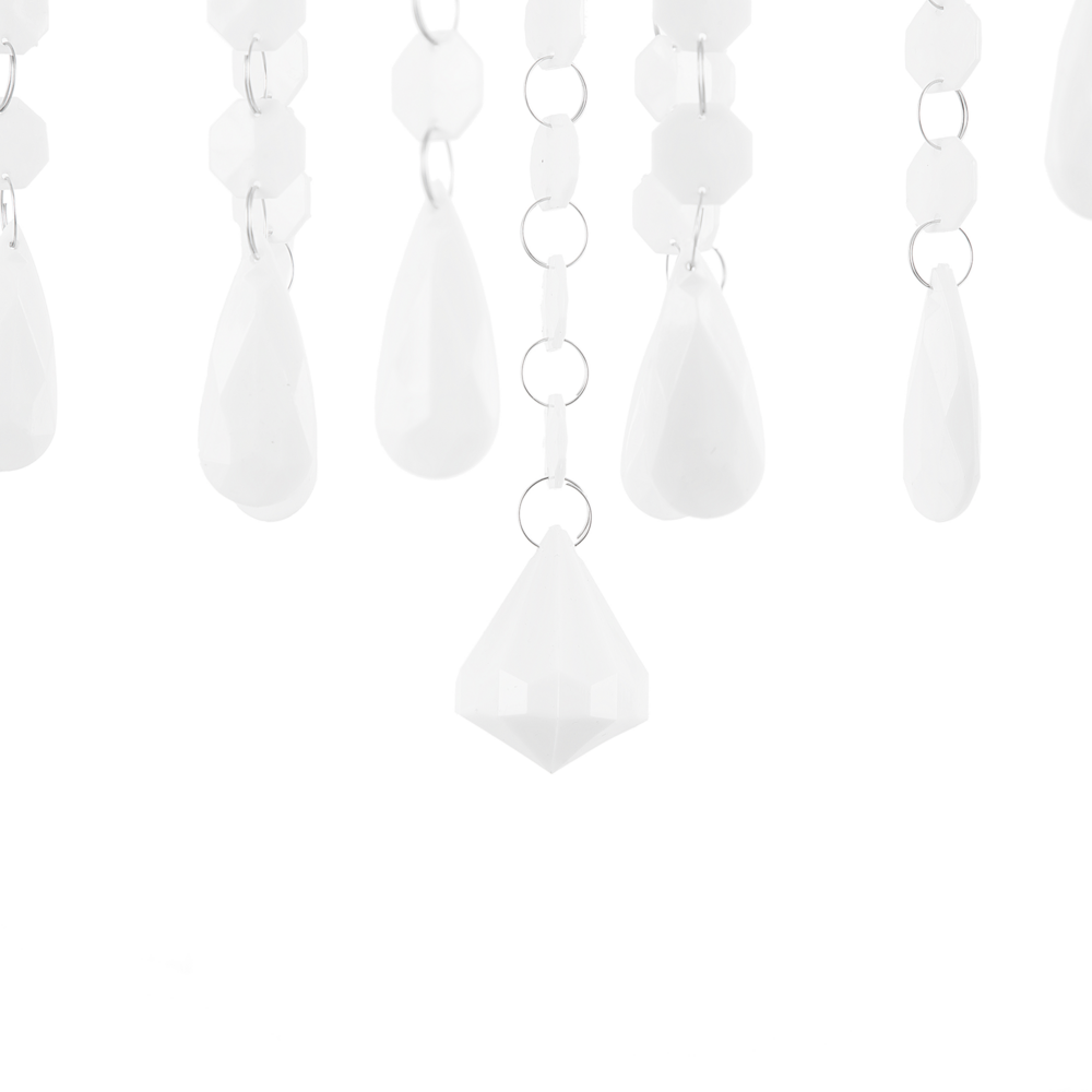 Lampadario Bianco con Cristalli 4 Luci Glam illuminazione moderna