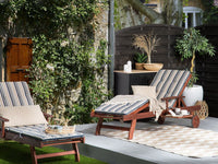 Cuscino per sdraio da giardino Cuscino per schienale in poliestere blu e beige Design moderno Cuscino per esterni