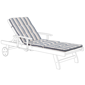 Cuscino per sdraio da giardino Cuscino per schienale in poliestere blu e beige Design moderno Cuscino per esterni