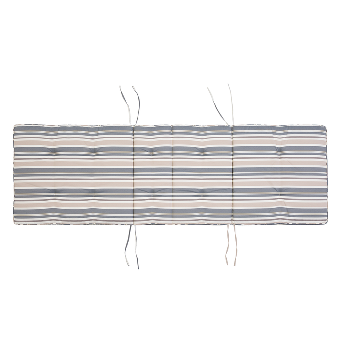 Cuscino per sdraio da giardino Cuscino per schienale in poliestere blu e beige Design moderno Cuscino per esterni