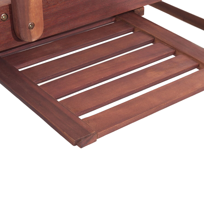 Lettino Prendisole Classico a Doghe in Legno di Acacia Cuscino a Righe