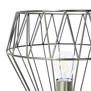 Lampada da Terra Ottone Metallo 160 cm Gabbia Geometrica Paralume Industriale Luce