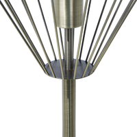 Lampada da Terra Ottone Metallo 160 cm Gabbia Geometrica Paralume Industriale Luce