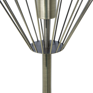 Lampada da Terra Ottone Metallo 160 cm Gabbia Geometrica Paralume Industriale Luce