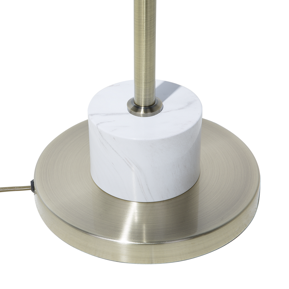 Lampada da Terra Ottone Metallo 160 cm Gabbia Geometrica Paralume Industriale Luce