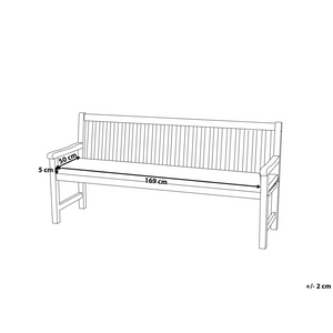 Cuscino per panca da giardino impermeabile rosso mattone 169 x 50 cm materiale impermeabile