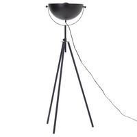 Lampada da Terra Nera con Metallo dorato 170 cm Base Treppiede Paralume Orientabile Design Industriale