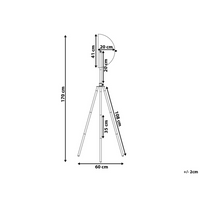 Lampada da Terra Nera con Metallo dorato 170 cm Base Treppiede Paralume Orientabile Design Industriale