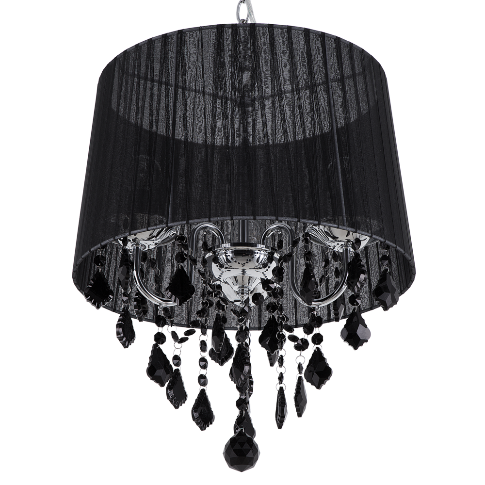 Lampada a Sospensione Lampadario in Cristallo argento Nero a 3 Luci