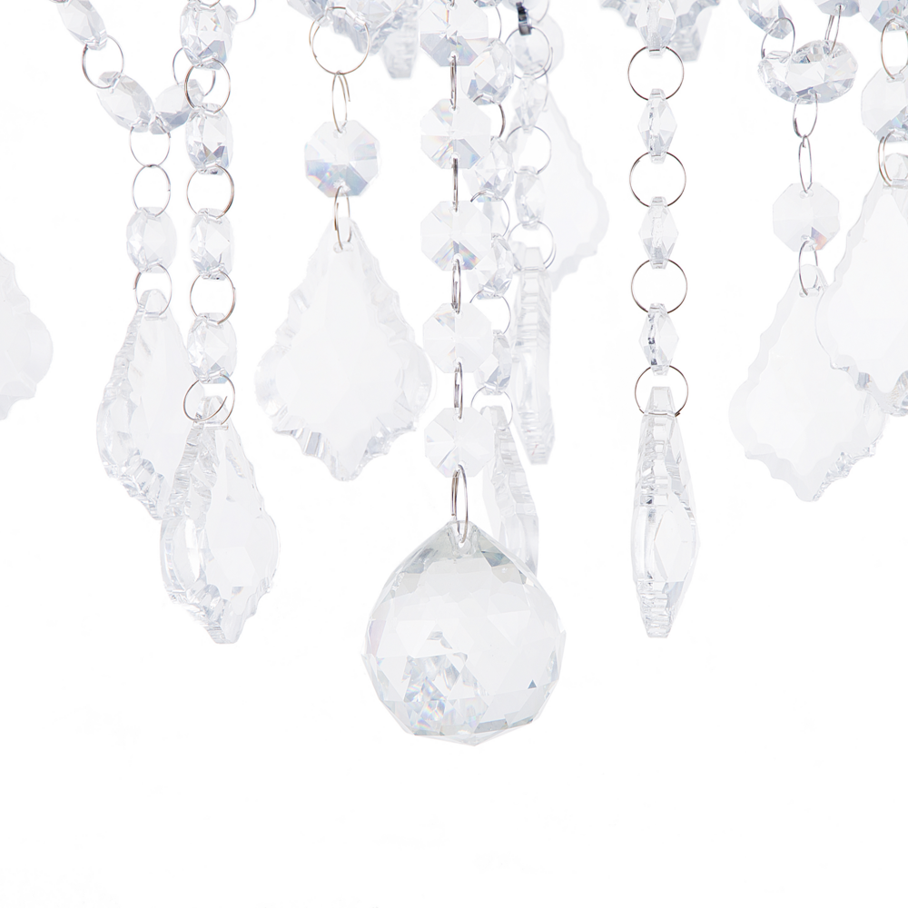 Lampada a Sospensione Lampadario in Cristallo Glam argento Grey Shade a 3 Luci