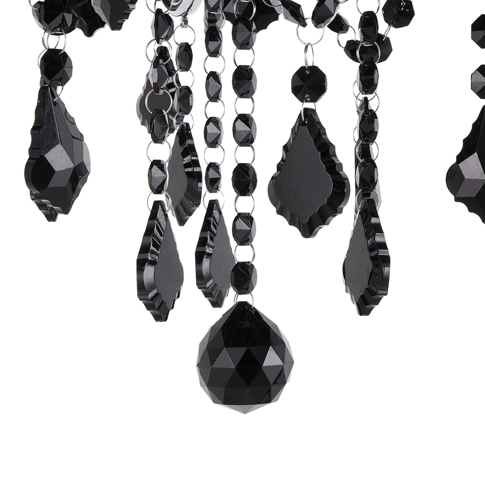 Lampada a Sospensione Lampadario in Cristallo argento Nero a 3 Luci