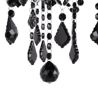 Lampada a Sospensione Lampadario in Cristallo argento Nero a 3 Luci