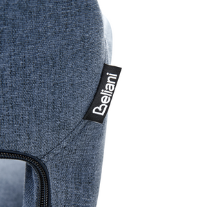 Set di 2 sedie da pranzo rivestimento in tessuto blu gambe in legno chiaro stile moderno eclettico