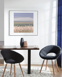 Set di 2 sedie da pranzo rivestimento in tessuto Nero gambe in legno chiaro stile moderno eclettico