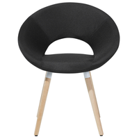 Set di 2 sedie da pranzo rivestimento in tessuto Nero gambe in legno chiaro stile moderno eclettico