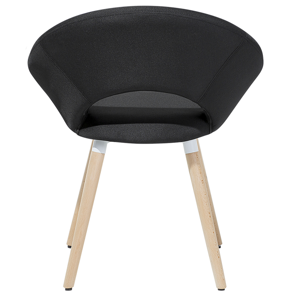 Set di 2 sedie da pranzo rivestimento in tessuto Nero gambe in legno chiaro stile moderno eclettico