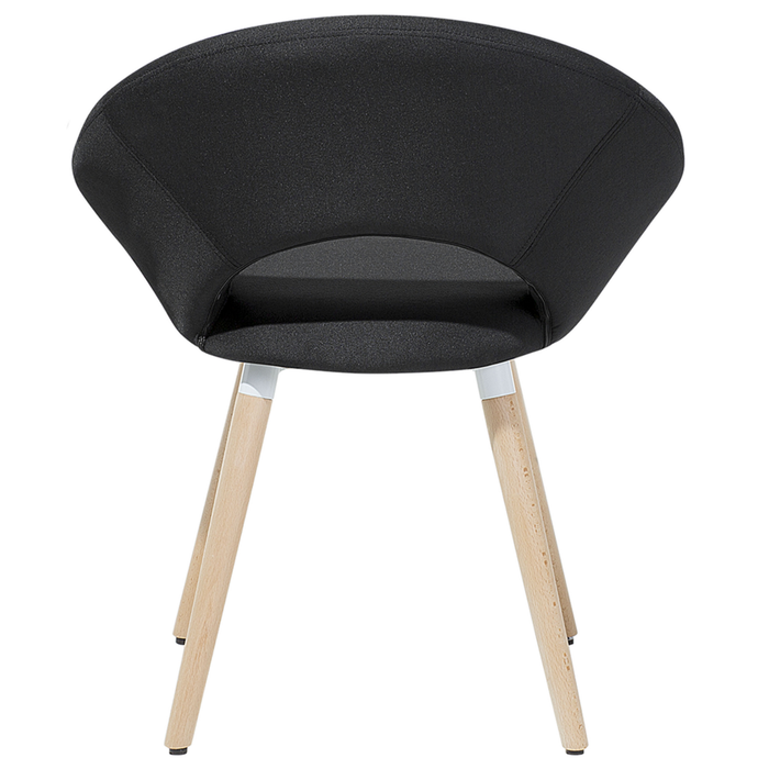 Set di 2 sedie da pranzo rivestimento in tessuto Nero gambe in legno chiaro stile moderno eclettico