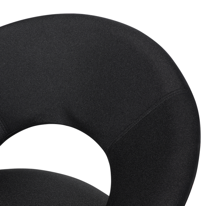 Set di 2 sedie da pranzo rivestimento in tessuto Nero gambe in legno chiaro stile moderno eclettico