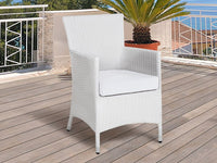 Set di 8 copricuscini per sedili in tessuto bianco per sedie da giardino 47 x 47 x 10 cm