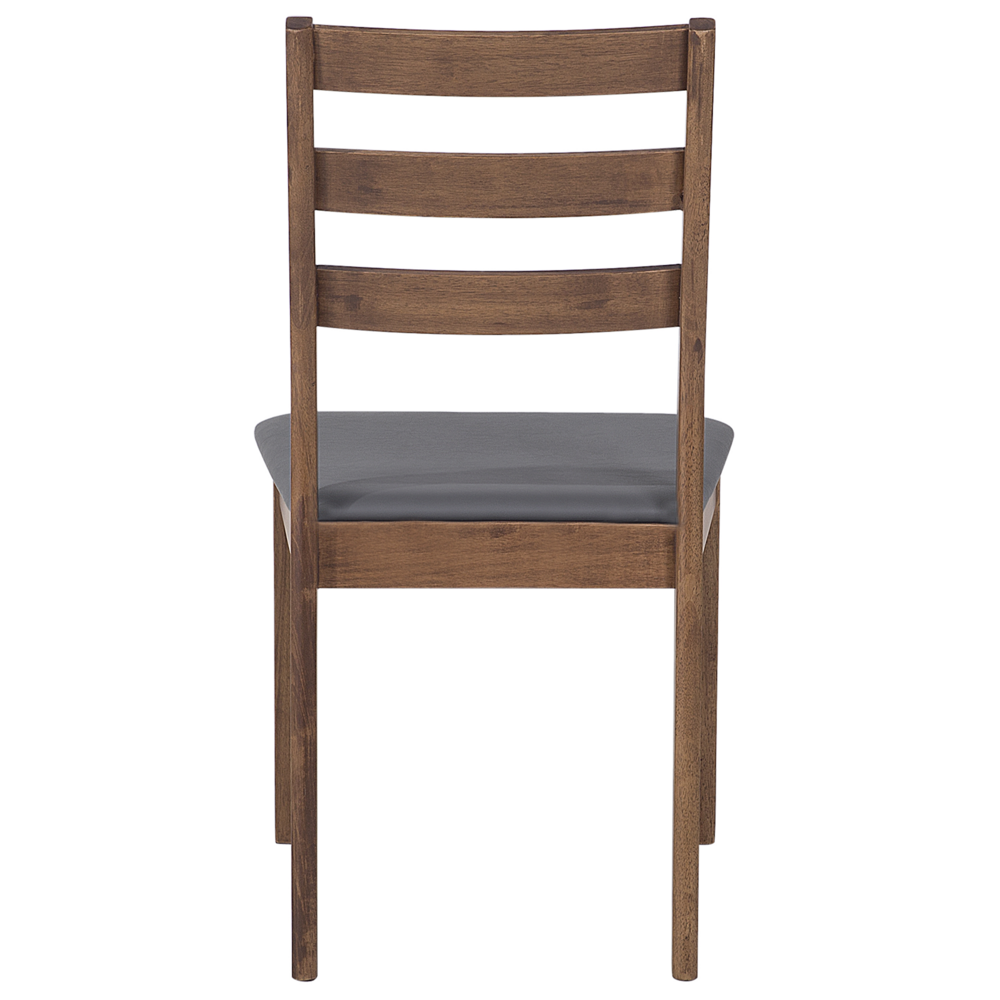 Set di 2 sedili con schienale imbottito in ecopelle grigio scuro da pranzo