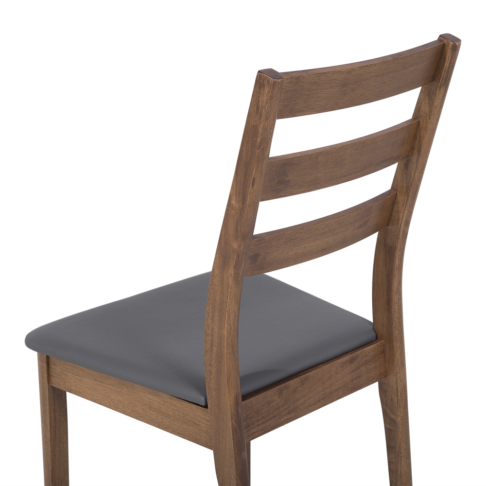 Set di 2 sedili con schienale imbottito in ecopelle grigio scuro da pranzo