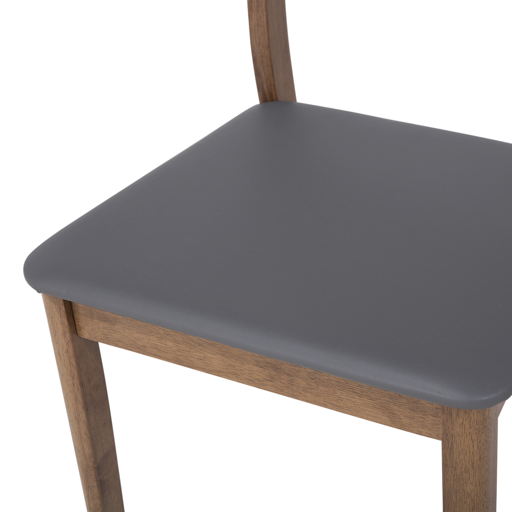 Set di 2 sedili con schienale imbottito in ecopelle grigio scuro da pranzo