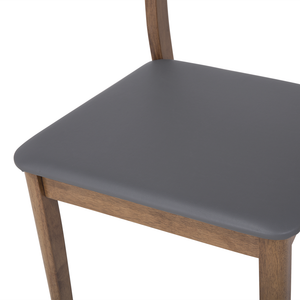 Set di 2 sedili con schienale imbottito in ecopelle grigio scuro da pranzo