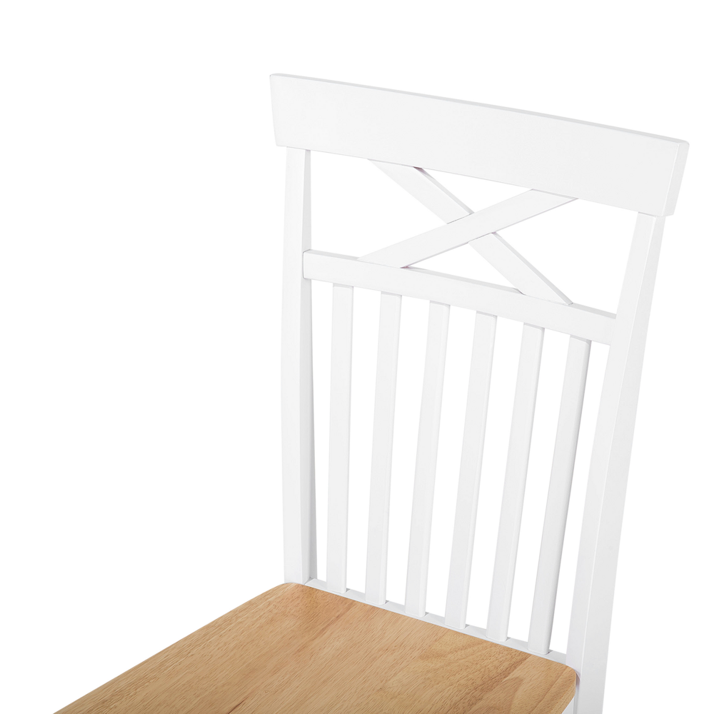 Set di 2 sedie da pranzo di colore bianco con legno chiaro in stile tradizionale classico