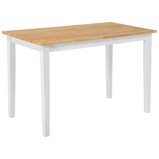 Tavolo da pranzo in legno chiaro e legno di gomma bianco 75 x 114 x 68 cm Gambe in legno Tavolo da cucina scandinavo