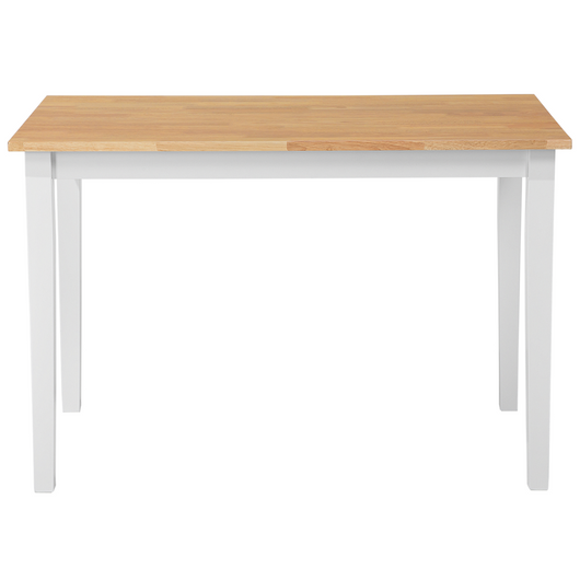 Tavolo da pranzo in legno chiaro e legno di gomma bianco 75 x 114 x 68 cm Gambe in legno Tavolo da cucina scandinavo